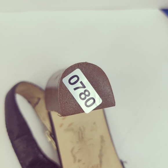 Michael Kors Strappy Slingback Peep Toe Heels Black Leather Sz 6.5 - Picture 9 of 9